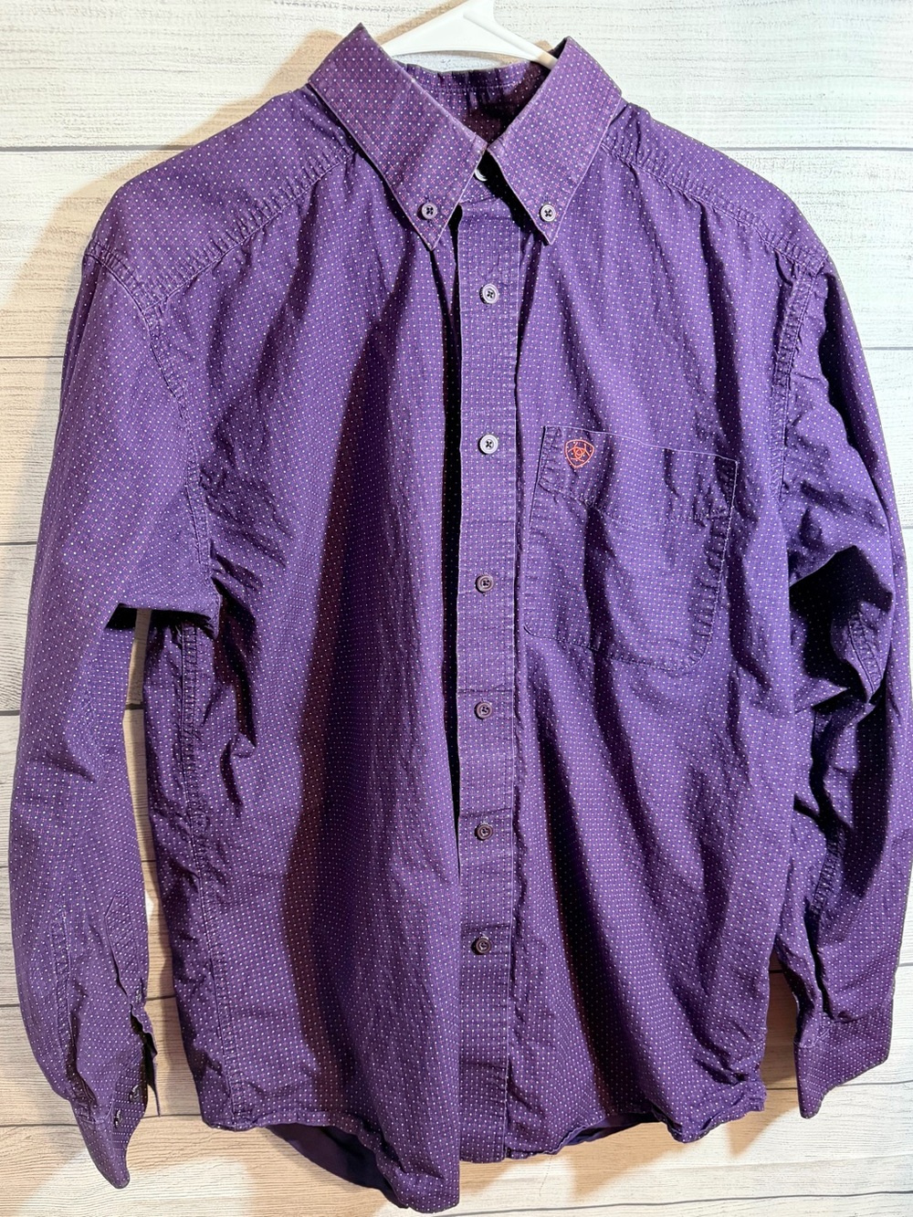 Ariat Purple Button-Down with Micro Dot Pattern